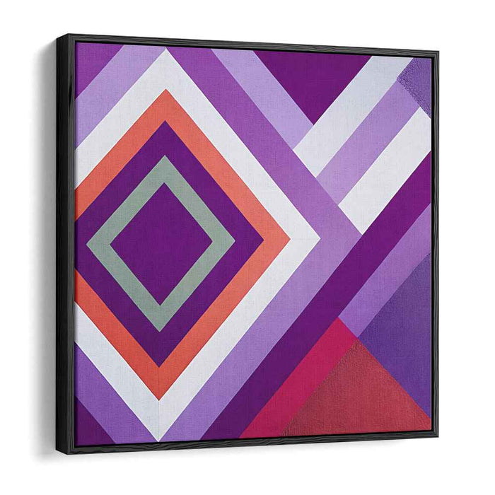 Violet Starburst Infusion: Abstract Purple Diamond Canvas Art Print