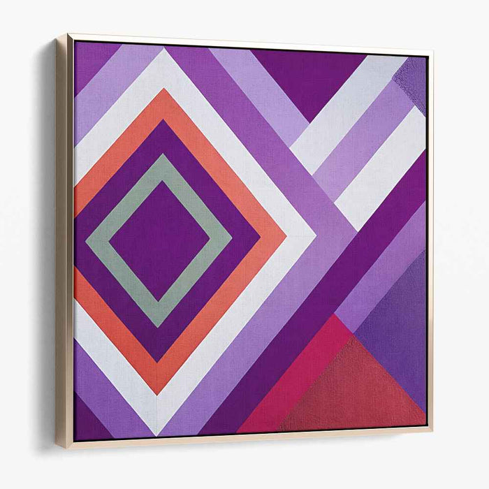Violet Starburst Infusion: Abstract Purple Diamond Canvas Art Print