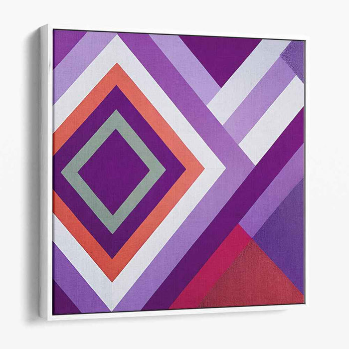 Violet Starburst Infusion: Abstract Purple Diamond Canvas Art Print