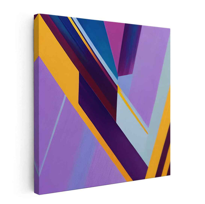Fusion in Hue: Modern Abstract Purple and Yellow Canvas Art