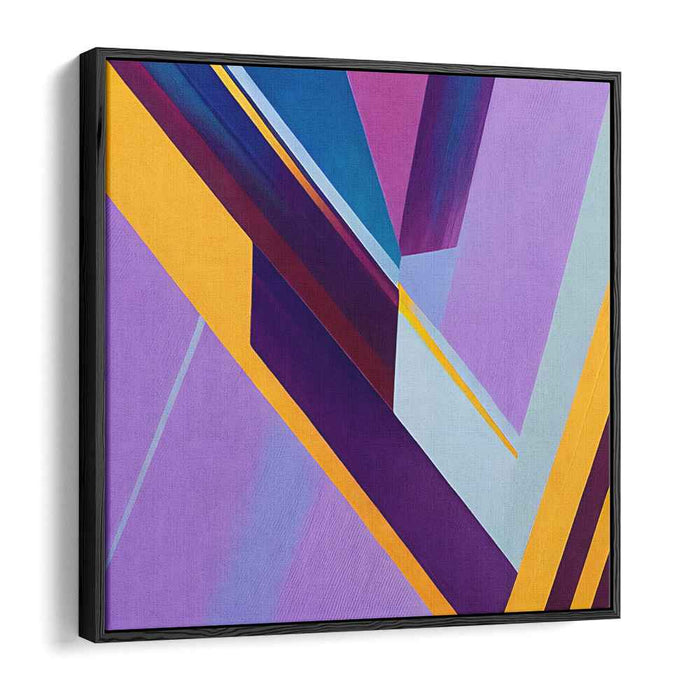 Fusion in Hue: Modern Abstract Purple and Yellow Canvas Art
