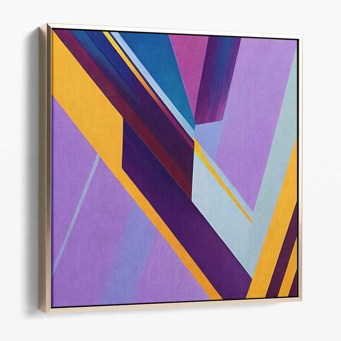 Fusion in Hue: Modern Abstract Purple and Yellow Canvas Art