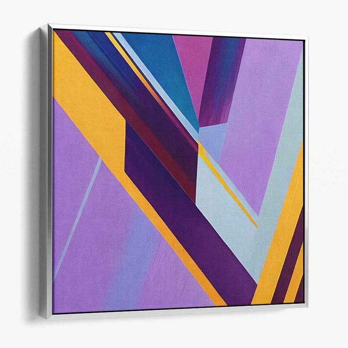 Fusion in Hue: Modern Abstract Purple and Yellow Canvas Art