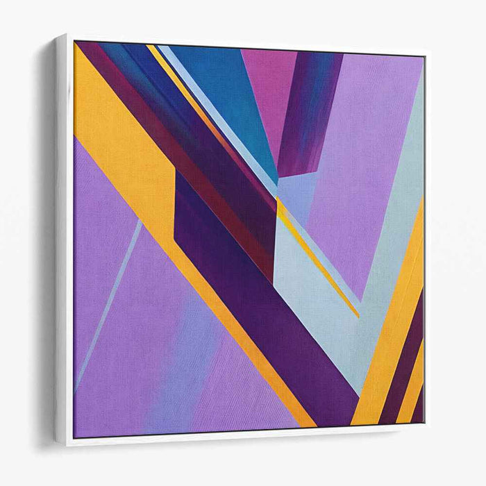 Fusion in Hue: Modern Abstract Purple and Yellow Canvas Art