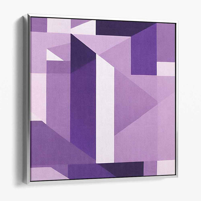 Violet Mirage Fragmentation: Purple Abstract Canvas Art Print