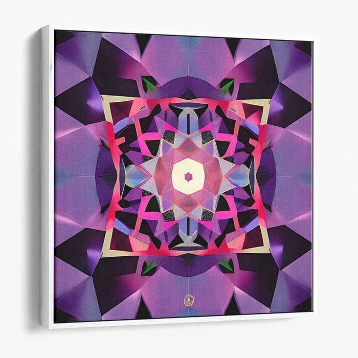 Mystic Kaleidoscope: Geometric Abstraction in Royal Purple Canvas Art