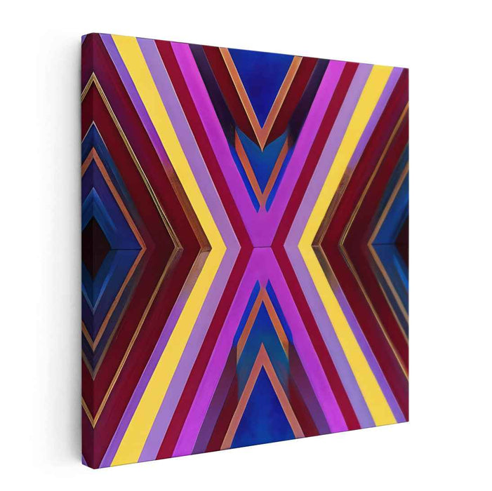 Vivid Zen Brushstrokes Dance: Bold Abstract Hard-Edge Painting