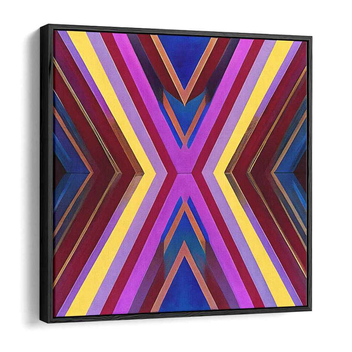 Vivid Zen Brushstrokes Dance: Bold Abstract Hard-Edge Painting