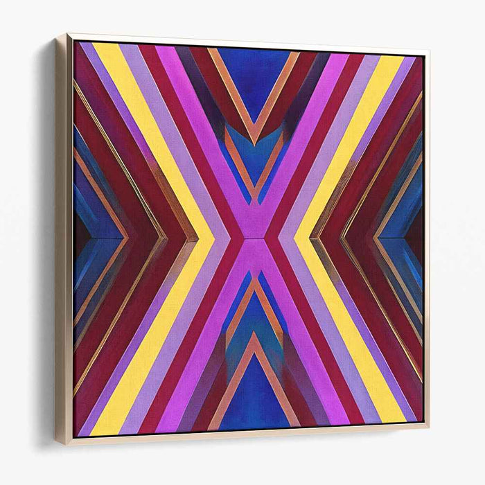 Vivid Zen Brushstrokes Dance: Bold Abstract Hard-Edge Painting