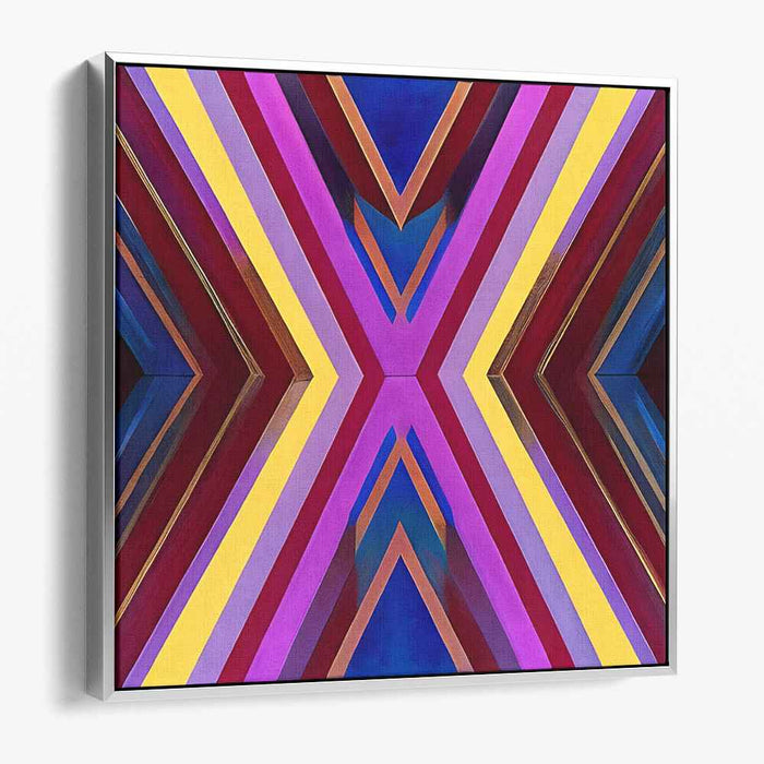 Vivid Zen Brushstrokes Dance: Bold Abstract Hard-Edge Painting