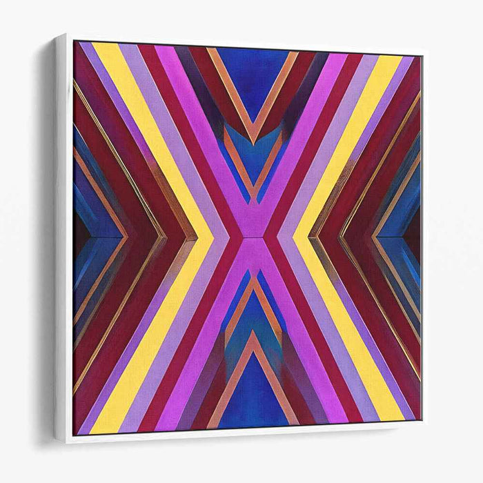 Vivid Zen Brushstrokes Dance: Bold Abstract Hard-Edge Painting