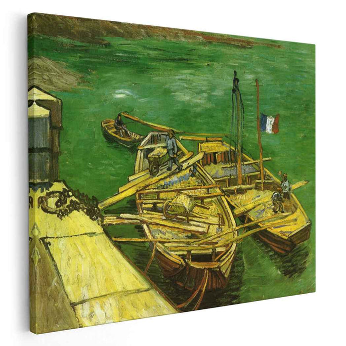 Quay with Men Unloading Sand Barges (1888) by Vincent van Gogh