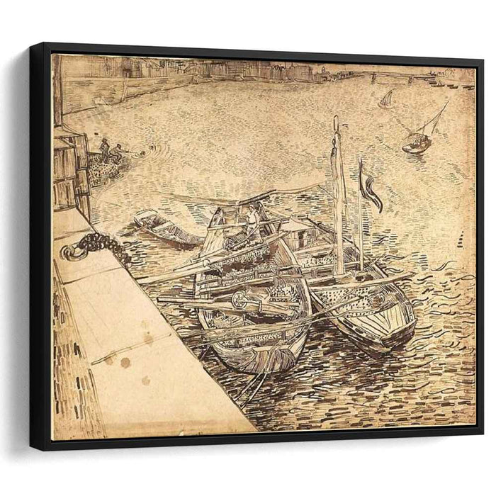 Quay with Men Unloading Sand Barges (1888) by Vincent van Gogh