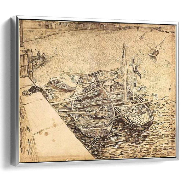 Quay with Men Unloading Sand Barges (1888) by Vincent van Gogh