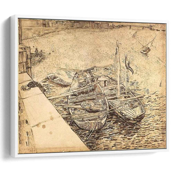 Quay with Men Unloading Sand Barges (1888) by Vincent van Gogh