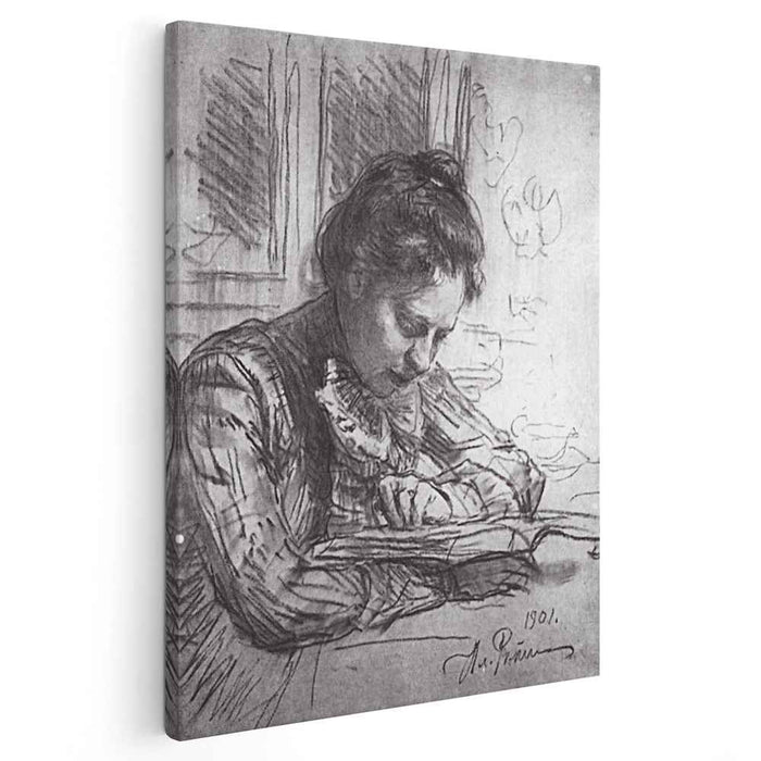Reading (Portrait of Natalia B. Nordman) (1901) by Ilya Repin