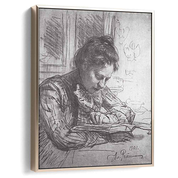 Reading (Portrait of Natalia B. Nordman) (1901) by Ilya Repin