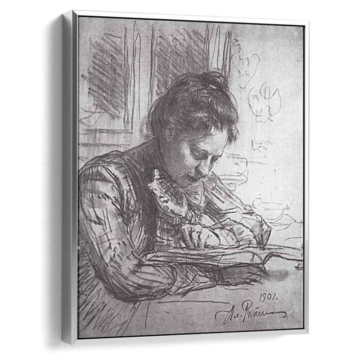 Reading (Portrait of Natalia B. Nordman) (1901) by Ilya Repin