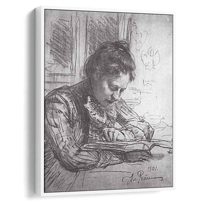 Reading (Portrait of Natalia B. Nordman) (1901) by Ilya Repin