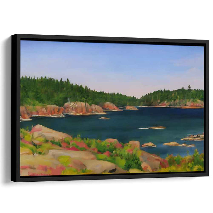Saltwater Serenity: Lush Coastal Landscape Canvas Art