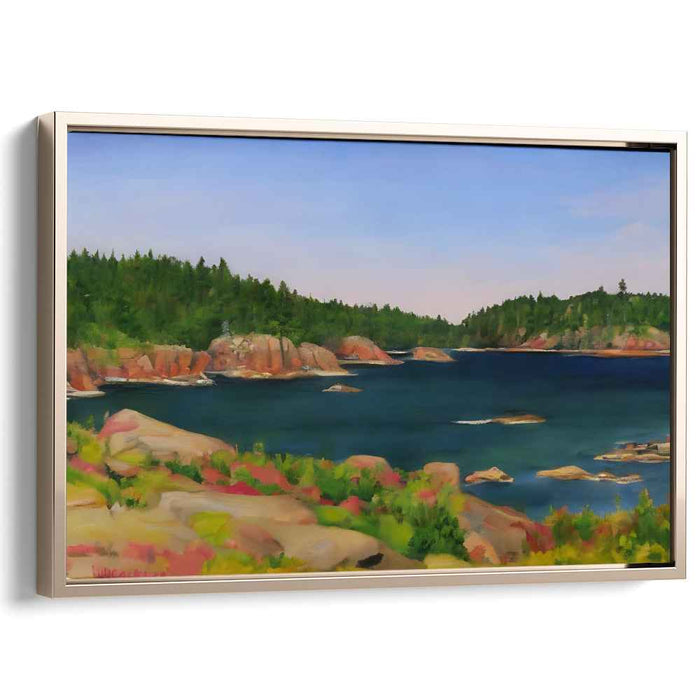 Saltwater Serenity: Lush Coastal Landscape Canvas Art