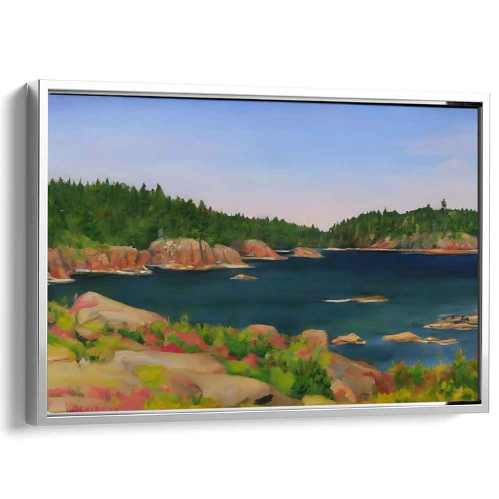 Saltwater Serenity: Lush Coastal Landscape Canvas Art