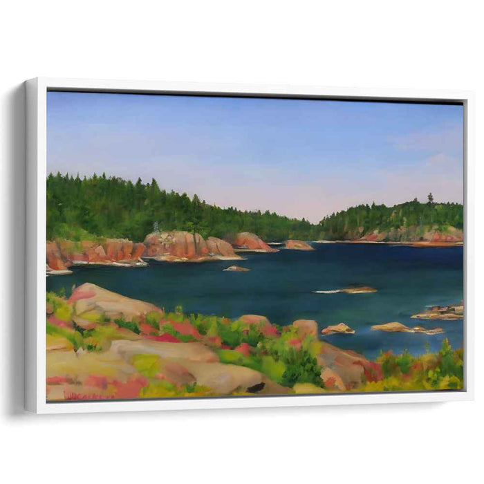 Saltwater Serenity: Lush Coastal Landscape Canvas Art
