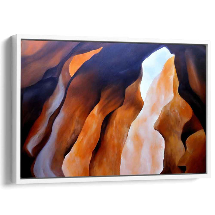 Radiant Cavern: Abstract Natural Rock Formations Canvas Art Print