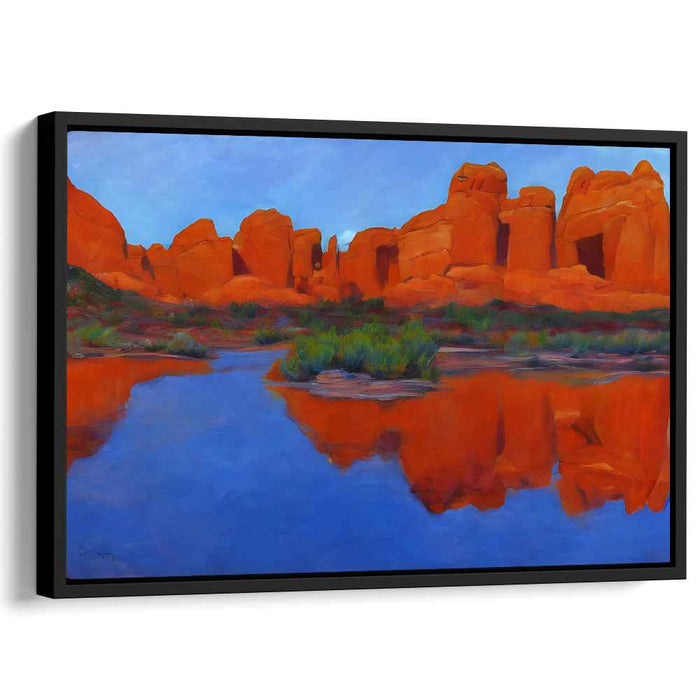 Desert Reflections: Vibrant Landscape Canvas Art