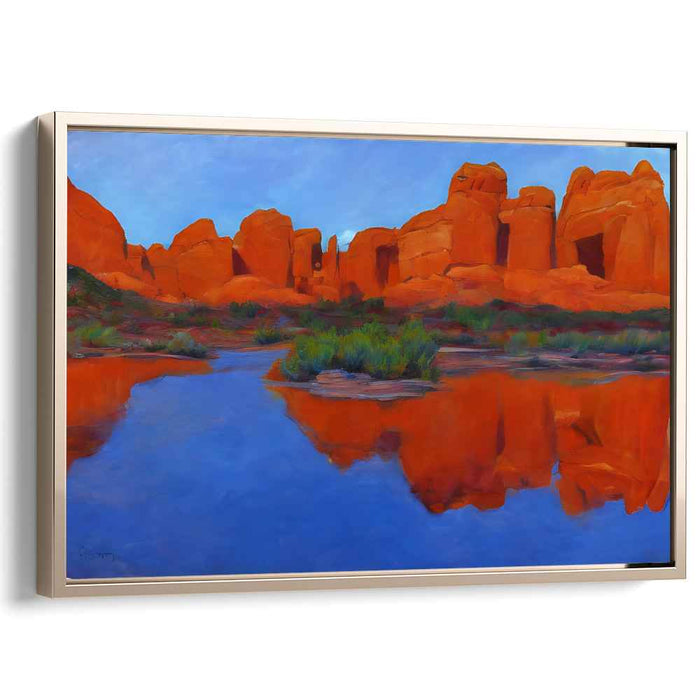 Desert Reflections: Vibrant Landscape Canvas Art