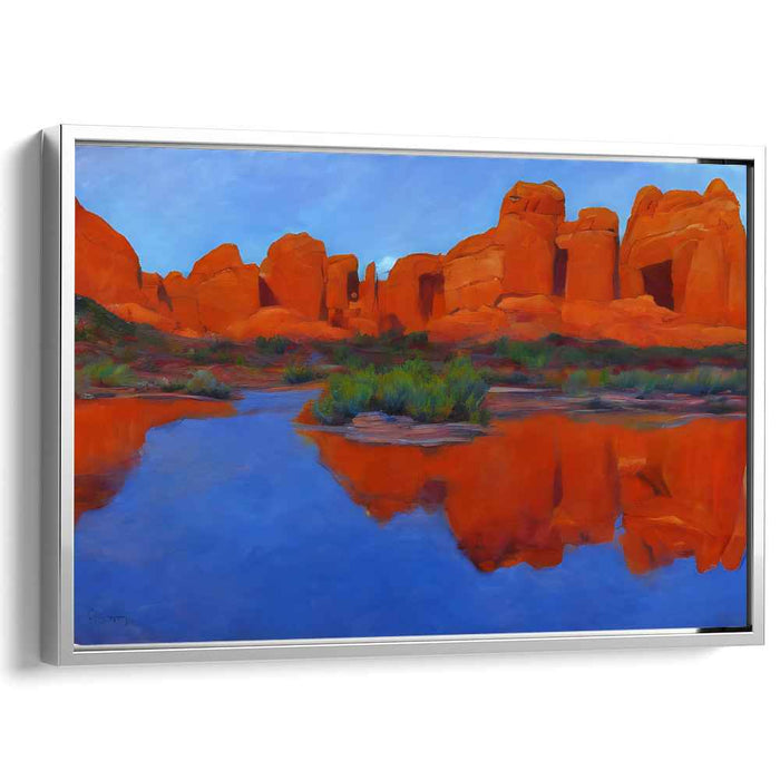 Desert Reflections: Vibrant Landscape Canvas Art
