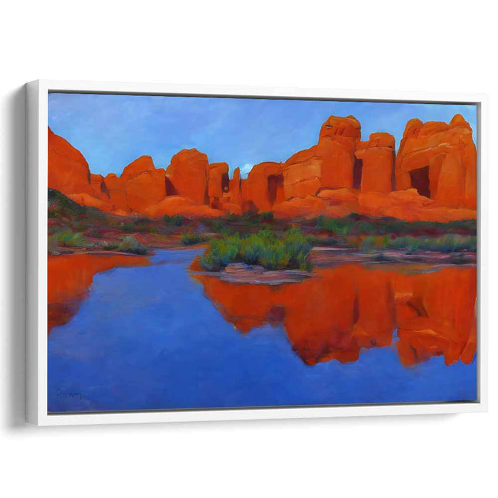 Desert Reflections: Vibrant Landscape Canvas Art