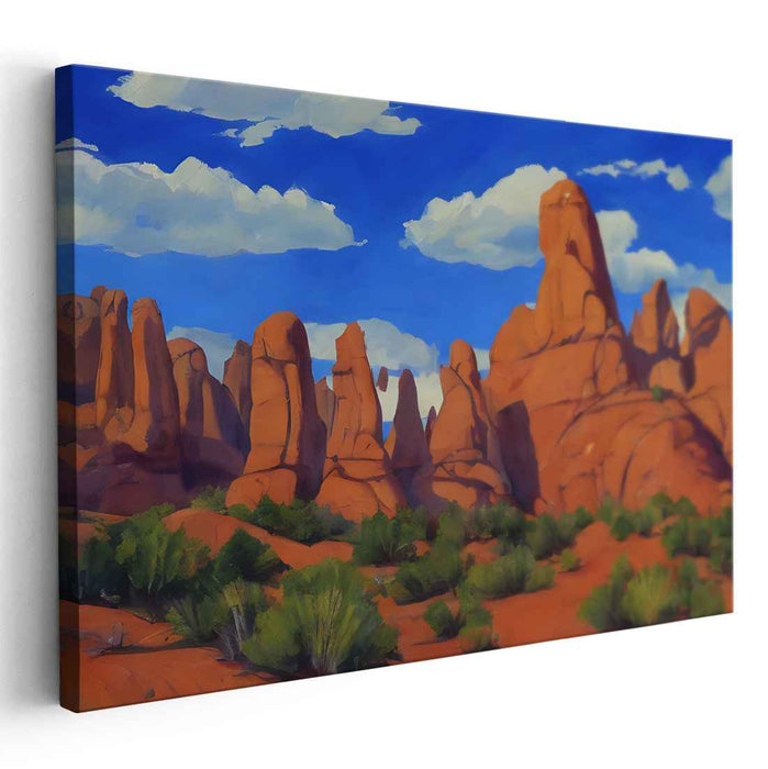 Nomad's Horizon: Serene Desert Landscape Canvas Art Print