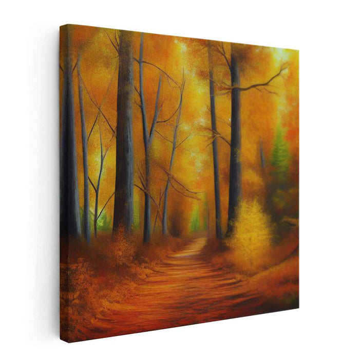 Autumn Whispers: Serene Autumn Forest Canvas Art Print