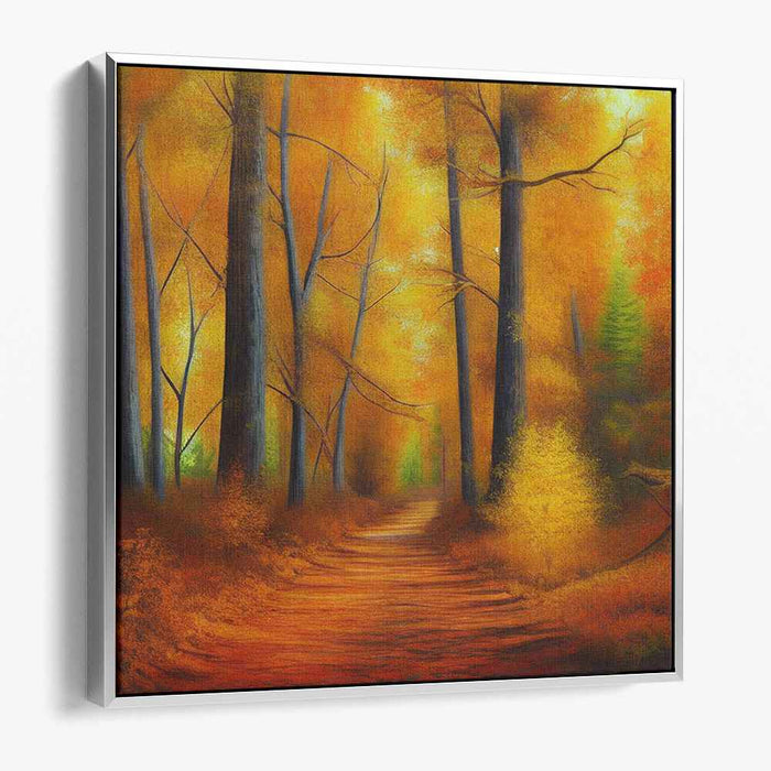 Autumn Whispers: Serene Autumn Forest Canvas Art Print