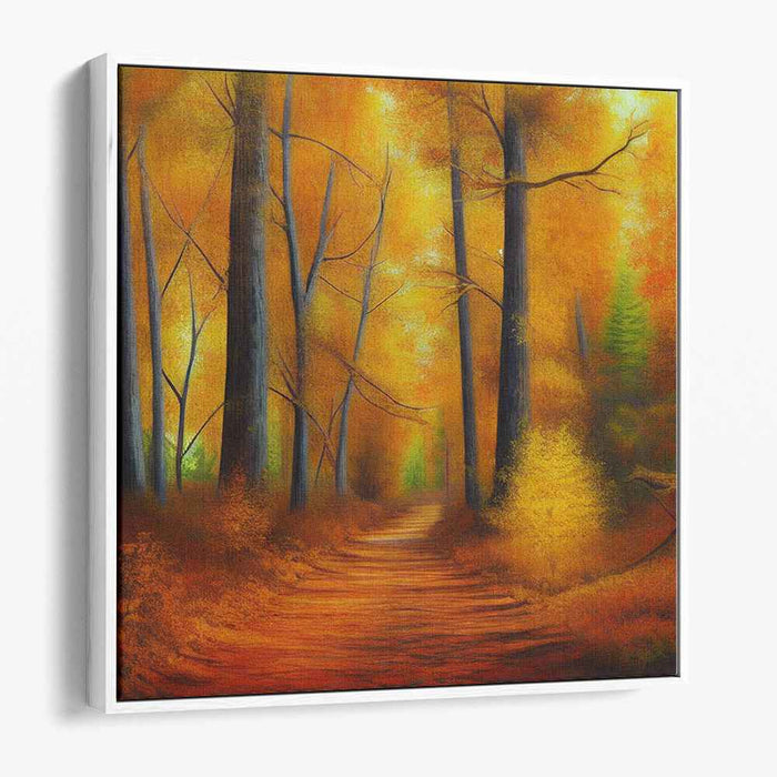 Autumn Whispers: Serene Autumn Forest Canvas Art Print