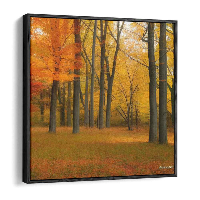 Whispers Of Ancient Trees: Realistic Forest Landscape Canvas Art Print