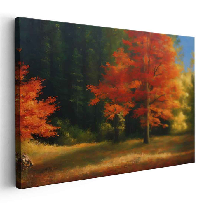 Whispers In Mossy Shadows: Enchanting Forest Canvas Art Print