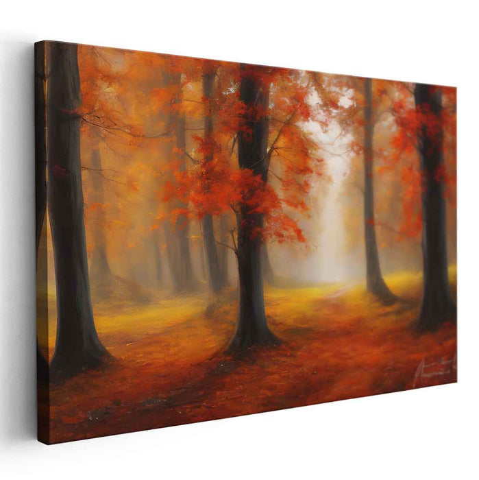 Mystic Moonlit Trail: A Luminous Forest Path Canvas Art