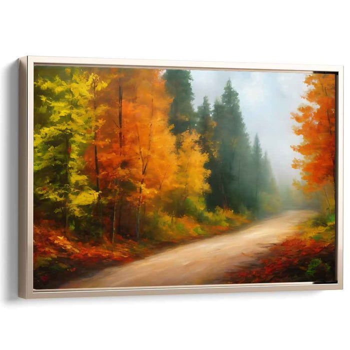 Echoes Of Moonlit Shadows: Luminous Forest Path Canvas Art