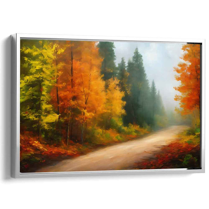 Echoes Of Moonlit Shadows: Luminous Forest Path Canvas Art
