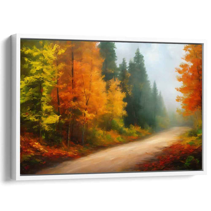 Echoes Of Moonlit Shadows: Luminous Forest Path Canvas Art