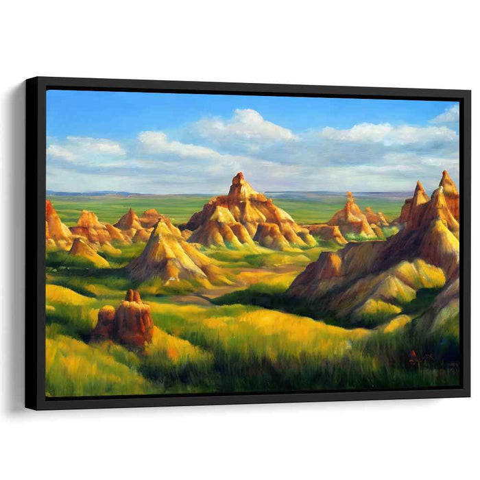 Glowing Mossy Outcrops: Sunlit Rock Formations and Verdant Grasses