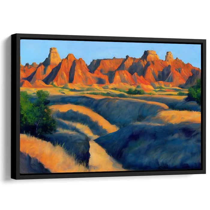 Ethereal Mirage Dunes Glow: Radiant Desert Landscape Canvas Art Print