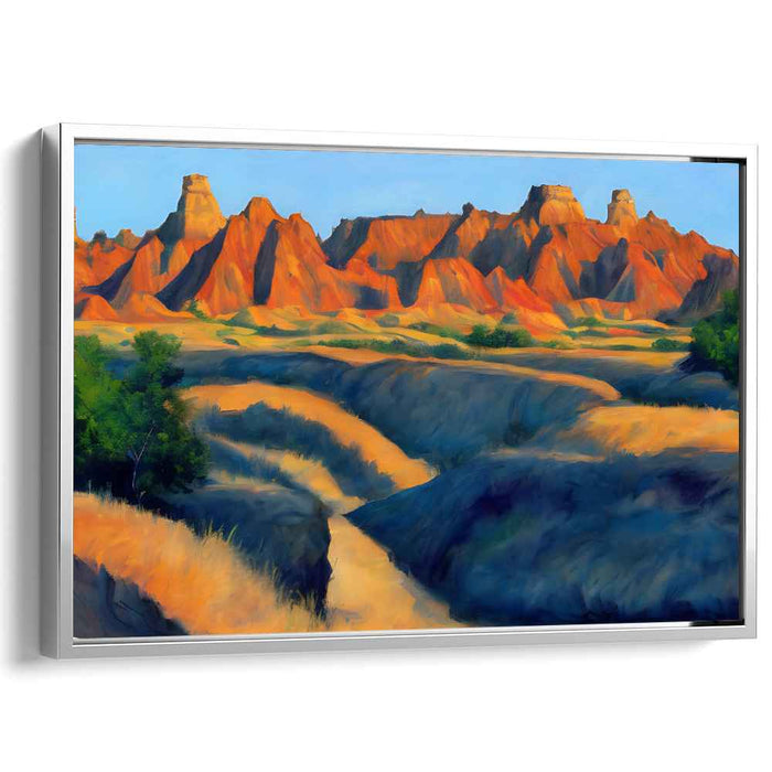 Ethereal Mirage Dunes Glow: Radiant Desert Landscape Canvas Art Print