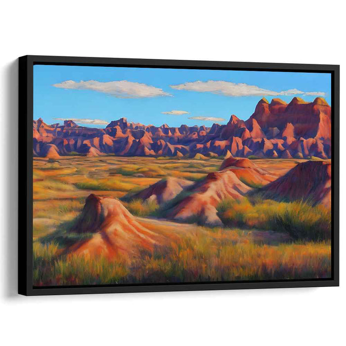 Fires on Marble Mountain: Sunset Over Rugged Terrain Landscape Canvas Art Print