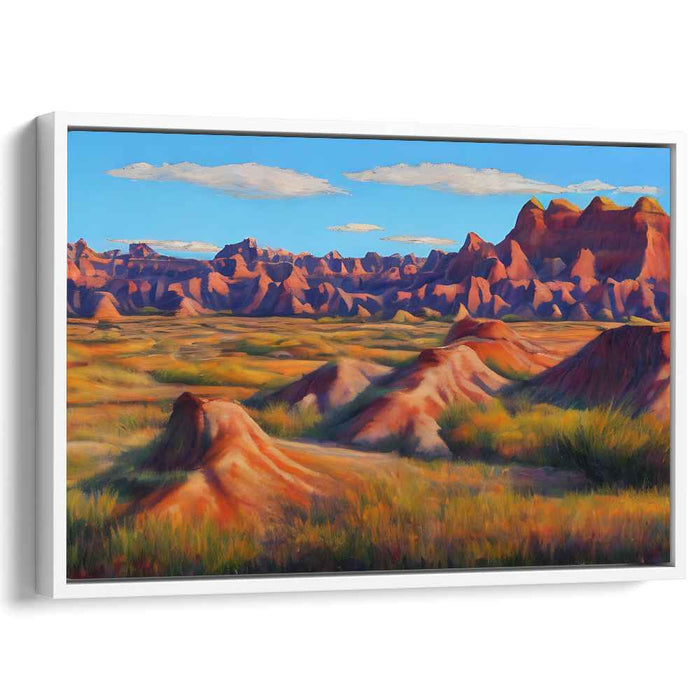 Fires on Marble Mountain: Sunset Over Rugged Terrain Landscape Canvas Art Print