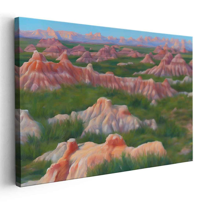 Neon Citrus Glow: Luminous Green and Orange Canvas Art Print