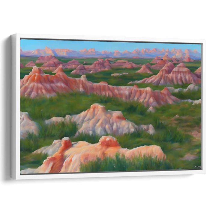 Neon Citrus Glow: Luminous Green and Orange Canvas Art Print