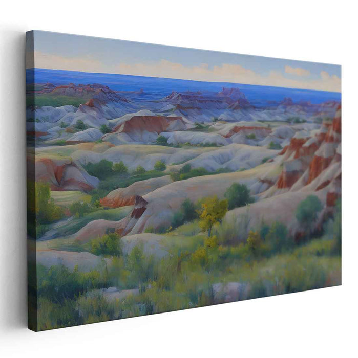 Dance of Colors on Canvas: Realistic Landscape with Vibrant Touches Canvas Art Print